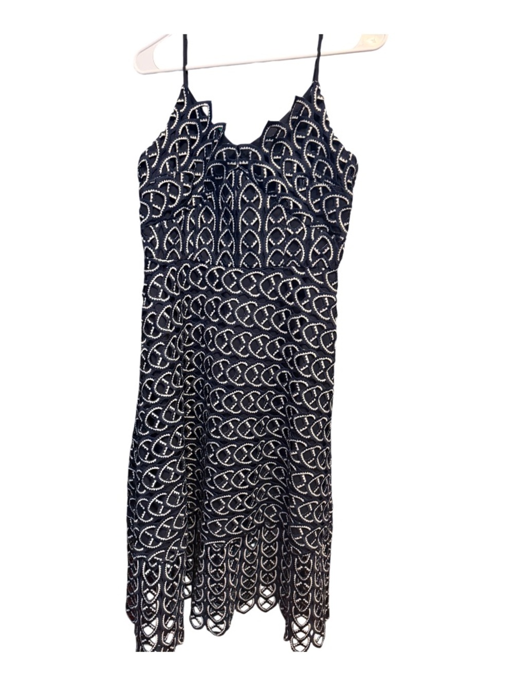 Gianni Bini Black and White Lace Midi Dress